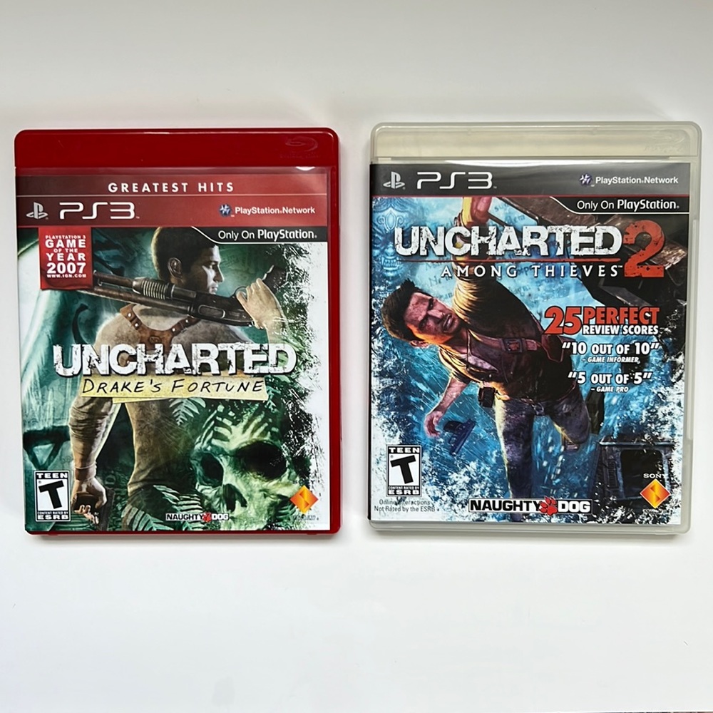 PS3 Uncharted Drake’s Fortune and Uncharted 2 Among Thieves